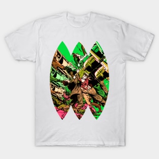 Green Explosive Fight Retro Vintage Reimagined: Exploring Fantasy, Sci-Fi, Art, and Comic Book Design Elements T-Shirt